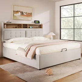 Flieks Polsterbett 160 x 200 cm Beige
