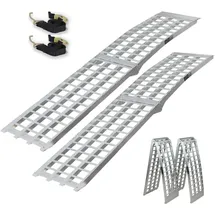 Trutzholm 2 x Auffahrrampen 230 cm 1360 kg Traglast Alu klappbar grau Riffelstab Rampe Verladerampen