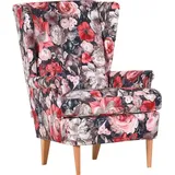 GUTMANN FACTORY Ohrensessel Versailles, Gestell antikfarben oder eiche natur bunt