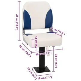 vidaXL Bootssitz mit Podest 360° Drehbar 55 x 70 x 106 cm blau