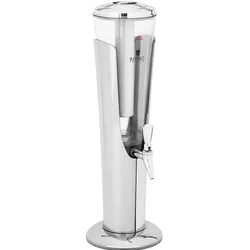 Royal Catering Saftspender - 3 L - Kühlsystem - Gläser bis 198 mm - mit LED-Beleuchtung - silbern -