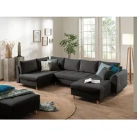 Lisa Design - Rune – wohnlandschaft – mit hocker – 7-sitzer – skandinavischer stil – links - dunkelgrau