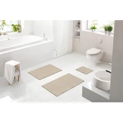 Linea Due Badematte »Ayla«, rutschhemmend beschichtet, fußbodenheizungsgeeignet Linea Due beige rechteckig (65 cm x 115 cm)