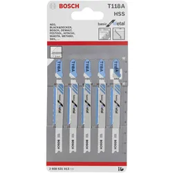 Bosch basic for Metal T 118 A - Stichsägenblatt - für dünnes Blech - 5 Stücke - ...
