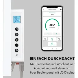Klarstein Infrarotheizung mit Thermostat, 700W Elektroheizung, Smart Home Bild-Infrarotheizung zur Wandmontage, IR mit IoT/WiFi App-Control, Feucht... - Weiß
