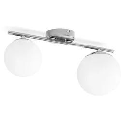 Tchibo - Deckenleuchte aus Metall - 49x18x22,5cm - chrom - Glas / Metall
