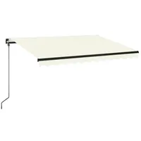 VidaXL LED Gelenkarmmarkise 350 x 250 cm cremeweiß 3069082