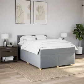 vidaXL Boxspringbett 140 x 200 cm Hellgrau