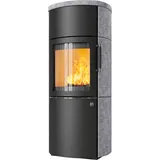 Kaminofen HARK 44-5.5 GT FlameKat 8 kW - Ofenkacheln: Specksteinverkleidung - Korpus: graphit