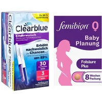Clearblue Fertilitätsmonitor Teststäbchen 30+3 33 stk + Femibion