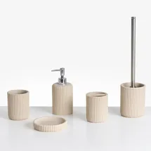 Beliani Badaccessoires Set 5-teilig Hellbeige