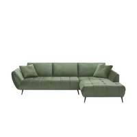bobb Ecksofa mit Sitztiefenverstellung Carly ¦ grün ¦ Maße (cm): B: 313 H: 90 T: 215.0
