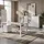 KADIMA DESIGN Büro-Set MUENCHEN 5-teilig weiß Glasfront Abschließbar Schreibtisch, Container, 2 Schränke, Regal