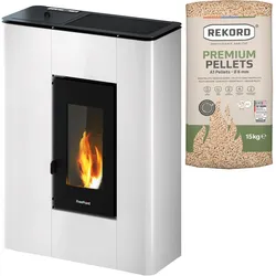 Pelletofen FIREFIX "Pelletofen »Atrium 5« Weiß", transparent (weiß), Kaminöfen