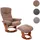 Robas Lund Relaxsessel Hamilton Textil 86 x 105 x 82 cm Antikbraun mit Hocker