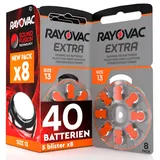 40 Hörgerätebatterien Rayovac Extra 13. 5x8 Stück