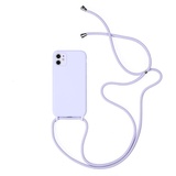 Sitthyw Handykette Hülle iPhone 12 Mini Silikon mit Band(Abnehmbar) Handy Kette Cover Stoßfest Abdeckung mit Kordel zum Umhängen Lanyard Case Schutzhülle mit Schnur für iPhone 12 Mini, Lila