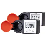 Revolt 2er-Set Outdoor-Energiekostenmesser & Stromverbrauchszähler, 3.680 W