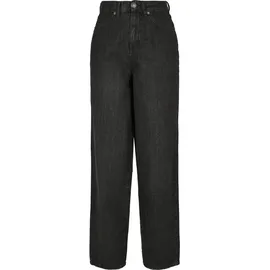 URBAN CLASSICS High Waist Wide Leg Cropped Denim Pants black washed -