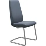 Polsterstuhl STRESSLESS "Laurel", blau (sparrow blau paloma, schwarz matt), B:53cm H:105cm T:60cm, Leder PALOMA: PALOMA ist ein durchgefärbtes Semianilin-Möbelleder mit natürlicher Narbung., Stühle, Polsterstuhl, High Back, Größe L, mit Beinen aus Stahl in Schwarz matt