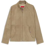 Hugo Regular Fit Lederjacke aus echtem Ziegenleder Modell Loridge Beige, XL