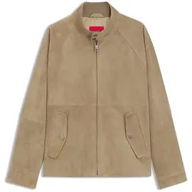 Hugo Regular Fit Lederjacke aus echtem Ziegenleder Modell Loridge Beige, XL