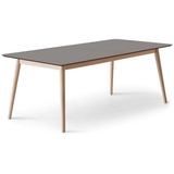 Hammel Furniture Esstisch Meza Designtisch mit Auszugsfunktion und 2 Einlegeplatten, abgerundete Tischplatte MDF, Massivholzgestell, in zwei Breiten grau 210 cm x 74 cm x 100 cm