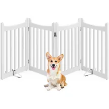 Yaheetech Absperrgitter Hund 4 Paneelen Weiß