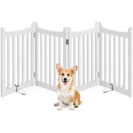 Yaheetech Absperrgitter Hund 4 Paneelen Weiß