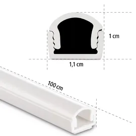 Hama Kabelkanal Selbstklebend Halbrund 100 cm x 1,1 cm x 1 cm Weiß