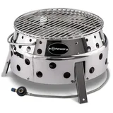 Petromax Atago Gasgrill - Tischgrill für den Einsatz beim Camping, im Garten oder Balkon - ideal zum Grillen, als Ofen oder Feuerschale - Picknick Grill mit Grillrost und Piezo-Zündung - Edelstahl