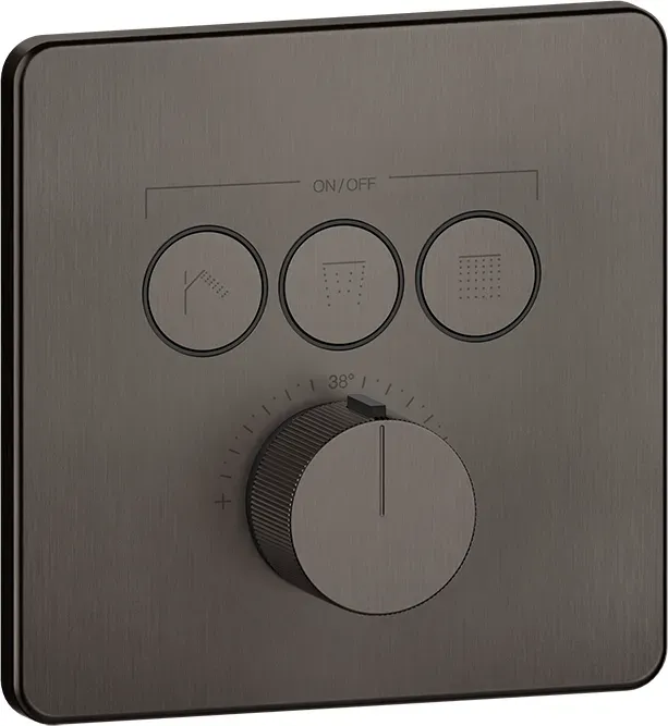 Gessi HiFi Thermostat 3-Wege - Metall schwarz gebürstet