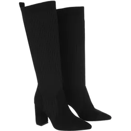 Ital-Design Damen Stiefel Wildlederoptik, Textiloptik High-Heel Stiefel 87124691 Schwarz Gr. 38 - Schwarz - 38