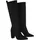 Ital-Design Damen Stiefel Wildlederoptik, Textiloptik High-Heel Stiefel 87124691 Schwarz Gr. 38 - Schwarz - 38