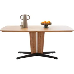Esstisch MCA LIVING "Creston Esstisch", beige (naturfarben, naturfarben, schwarz, naturfarben), B:200cm H:77cm T:100cm, Akazie massiv natur lackiert, Tische