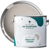 MissPompadour abwaschbare Wandfarbe Grau mit Leinen 2,5L - hohe Deckkraft & Ergiebigkeit - matte, scheuerbeständige Innenfarbe - geruchsarm, wasserbasiert, atmungsaktiv - Die Nützliche