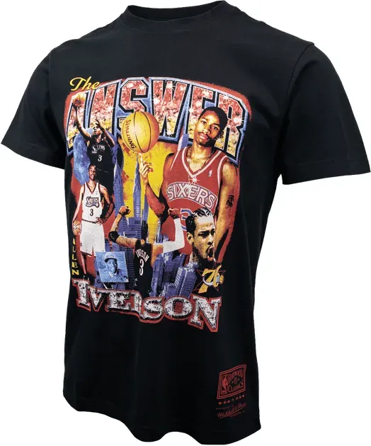 Mitchell and Ness NBA Philadelphia 76ers Vintage Iverson T-Shirt Schwarz