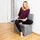 Relaxdays Faltbarer Sitzhocker mit Lehne L grau