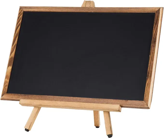 MyGift 45 cm Tafel aus verbranntem Holz mit A-Rahmen Staffelei, Tisch-Menütafel, Hochzeits- und Event-Tafelbeschilderung
