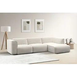 Ecksofa RAUM.ID "Merid L-Form, jederzeit durch Module erweiterbar, B/T/H: 295/162/70 cm", beige (creme), B:295cm H:70cm T:162cm, 100% Polyester, Sofas, als Modul oder separat verwendbar, für individuelle Zusammenstellung, Topseller