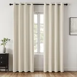 MIULEE Verdunklungsvorhänge Thermo Blickdicht Ösen 2er Set 140x245cm Beige