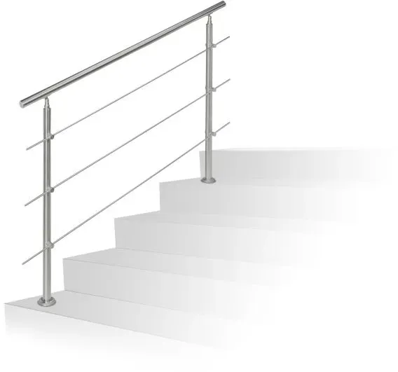 Relaxdays Treppengeländer Edelstahl Silber