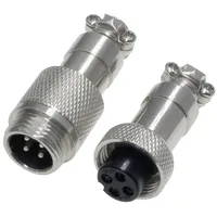 Pollin 453548 Rundsteckverbinder Stecker, Buchse Gesamtpolzahl: 4 1 Set