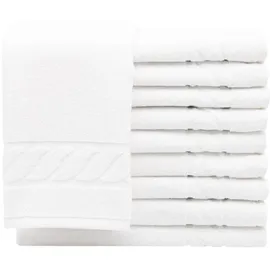ZOLLNER Zopfmuster Handtuchset 10-tlg. weiß