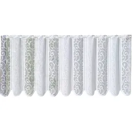 WECKBRODT Scheibengardine WECKBRODT "Prag", weiß, B:75cm H:78cm, Jacquard, Polyester, Gardinen, Bistro, Jacquard, strukturiert, gebogt, nach Maß, Gardine, Store