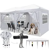 Faltpavillon 3x3/3x6 Pavillon Wasserdicht Gartenpavillon UV Schutz Faltpavillon mit 4 Seitenteilen Festival Partyzelt Sonnenschutz Pavillon für Strand / Garten / Hochzeit / Camping