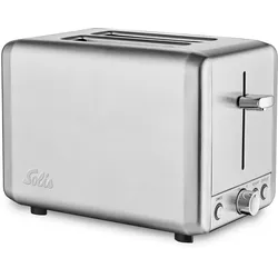 Solis Zwei-Schlitz Toaster, 6 Stufen, Krümelschublade, silber