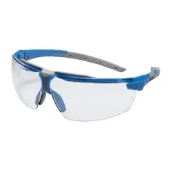 uvex i-3 s Arbeitsschutzbrille, kratzfest, chemikalienbeständig 9190065 , Farbe: blau / grau