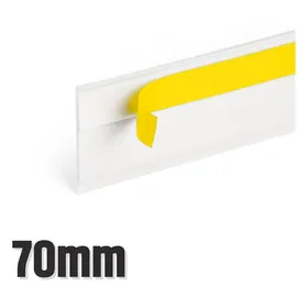 DQ-PP FENSTERLEISTE MIT LIPPE – 15m Länge – 70mm Breite – 1,5mm Stärke – Weiss – Fensterleisten Flachleisten Kunststoffleisten Profileleisten Abschlussleisten