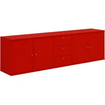 Hammel Furniture Sideboard HAMMEL FURNITURE "Mistral, Hochwertig Schrank, hängend/stehend montierbar", rot, B:220cm H:61cm T:42cm, Sideboards, mit Türen und Schubladen, B: 220 cm, anpassungsbar Designmöbel